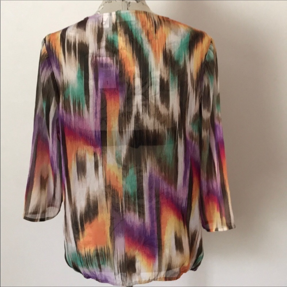 🆕 Chico’s Sheer Embellished Top 1/M - Picture 3 of 5